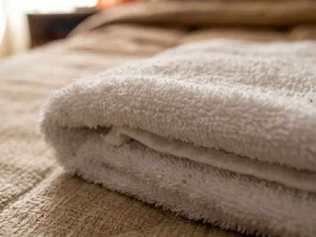 Detalle de toallas y ropa blanca